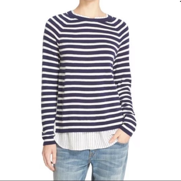 Joie Tops - Joie Zaan D layered Wool Cashmere Sweater L